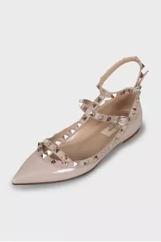 Кожаные балетки Rockstud