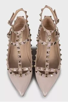 Кожаные балетки Rockstud