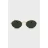 Oval sunglasses with gold frame