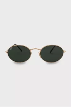 Oval sunglasses with gold frame