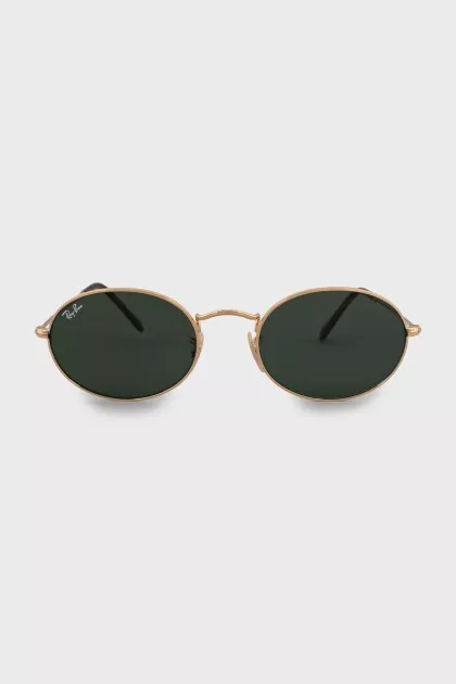 Oval sunglasses with gold frame