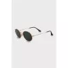 Oval sunglasses with gold frame