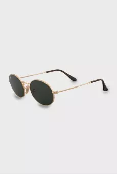 Oval sunglasses with gold frame
