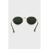Oval sunglasses with gold frame