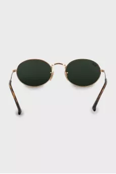 Oval sunglasses with gold frame