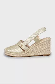 Gold woven sandals