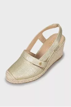 Gold woven sandals