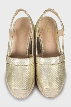 Gold woven sandals