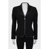 Fitted jacket with silver zipper