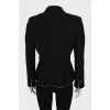 Fitted jacket with silver zipper