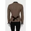 Checked jacket with velor inserts