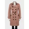 Cropped trench coat with belt