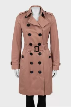 Cropped trench coat with belt
