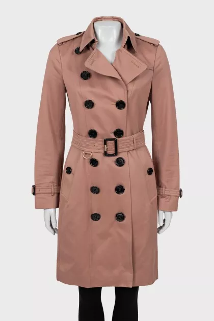 Cropped trench coat with belt