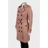 Cropped trench coat with belt
