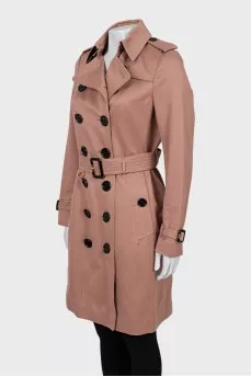 Cropped trench coat with belt
