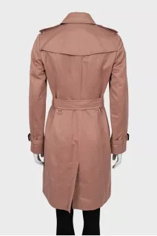 Cropped trench coat with belt