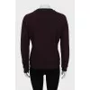 Purple sweatshirt with embroidered print