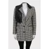 Houndstooth jacket with fringe