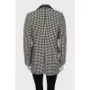 Houndstooth jacket with fringe