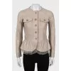 Leather jacket with mesh inserts