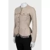 Leather jacket with mesh inserts