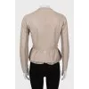 Leather jacket with mesh inserts