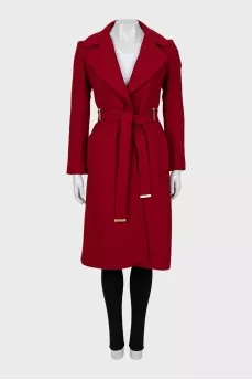 Fitted coat with gold hardware