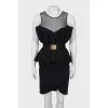 Fitted dress with mesh top