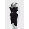 Fitted dress with mesh top