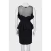Fitted dress with mesh top