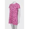 Pink printed mini dress