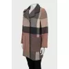 Checkered wool coat
