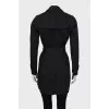 Black trench coat with silver buttons