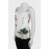 Printed T-shirt decorated with lace