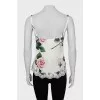 Printed T-shirt decorated with lace