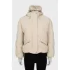 Quilted down jacket with pockets and hood