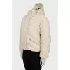 Quilted down jacket with pockets and hood