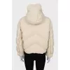 Quilted down jacket with pockets and hood