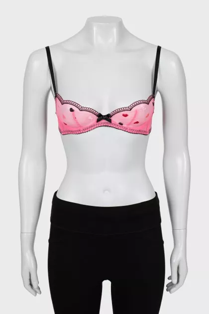 Mesh bodice with tag