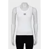 Ribbed tank with embroidered logo
