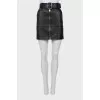 Leather mini skirt with tag