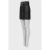 Leather mini skirt with tag
