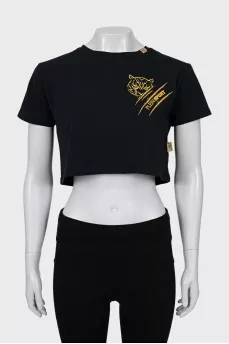Printed cropped T-shirt