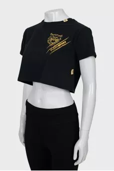Printed cropped T-shirt