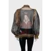 Translucent silk blouse with tag