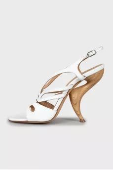 White leather sandals