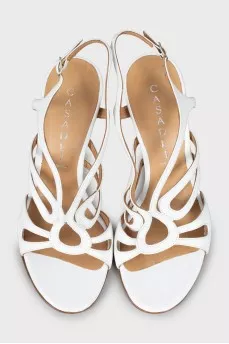 White leather sandals