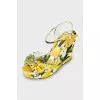 Textile sandals in a bright print
