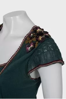 Knitted dress decorated with sequins